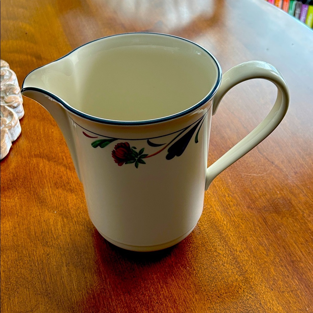 Lenox Poppies on Blue Chinastone Pitcher - Vintage